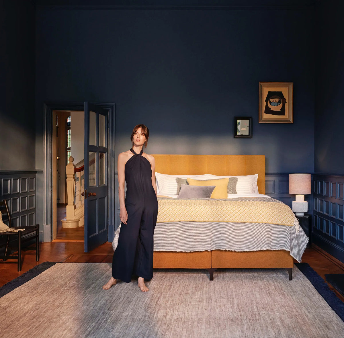 Vispring Viceroy divan met Signatory matras in okerkleur