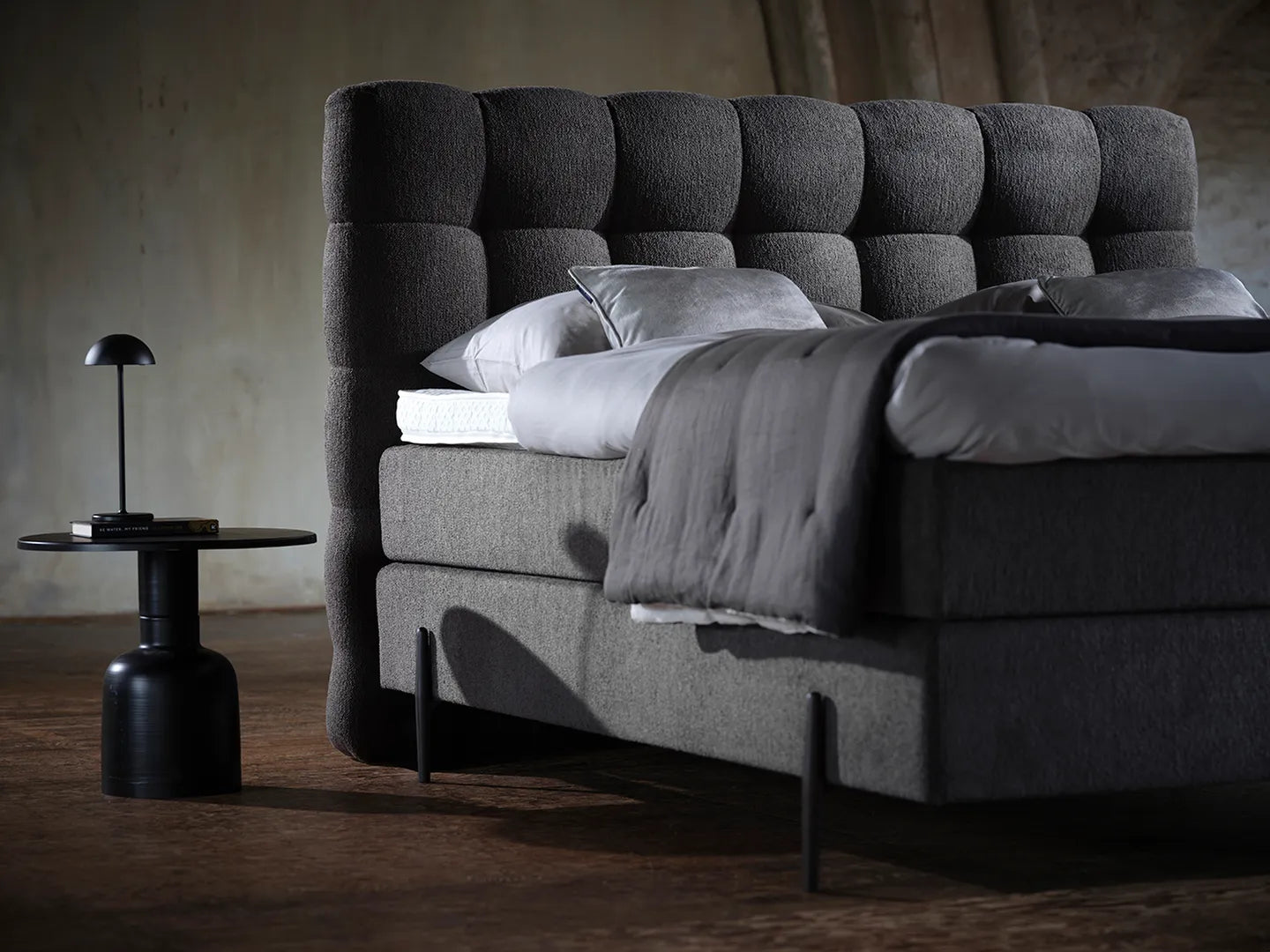 Opbouw van Pullman boxspring met matras en topmatras