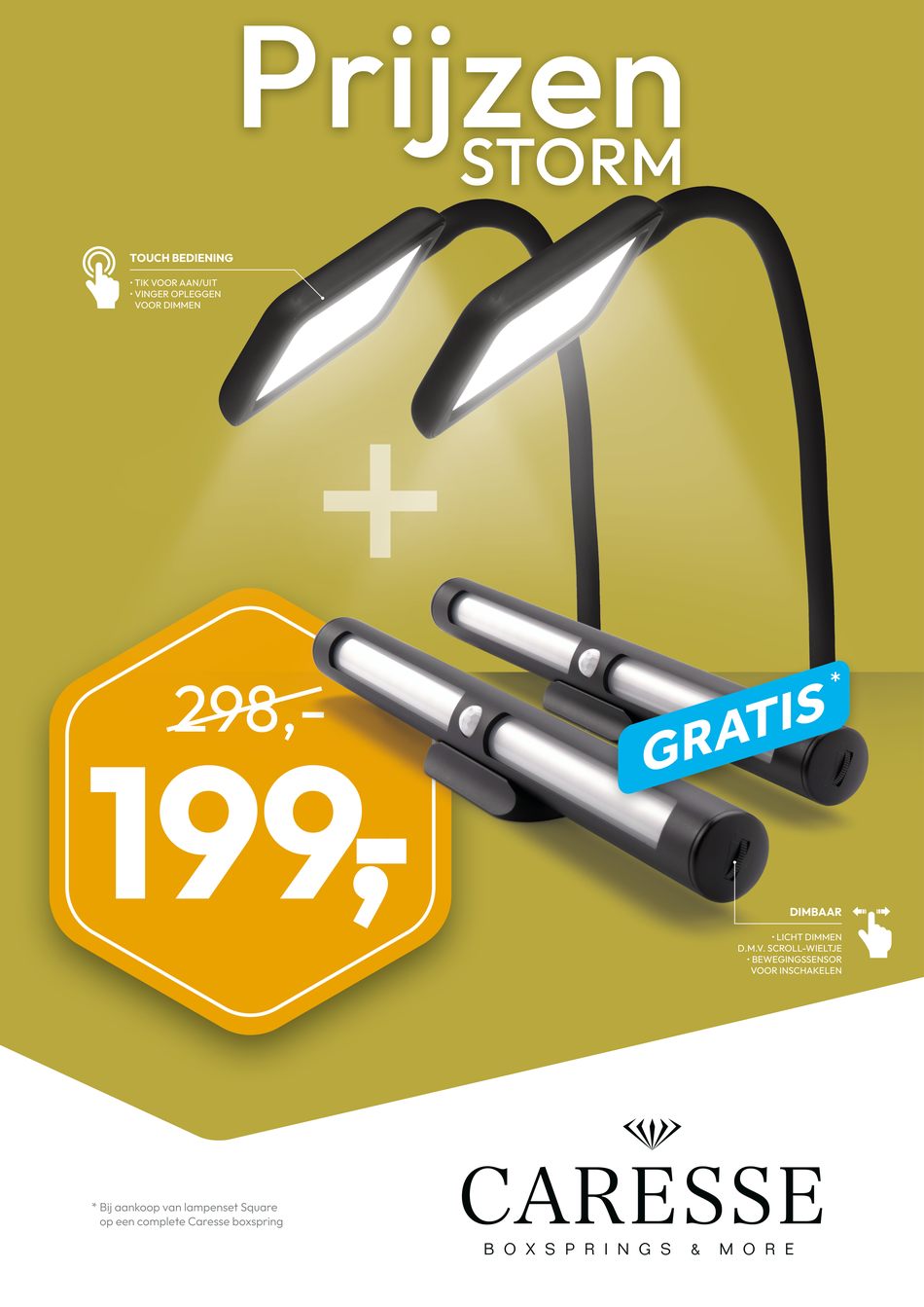 Uitstapverlichting cadeau bij de Square lampenset