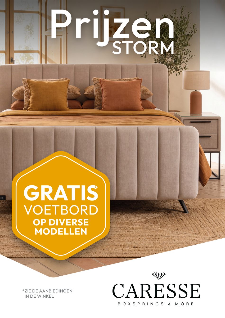 Voetbord cadeau bij geselecteerde Caresse boxsprings