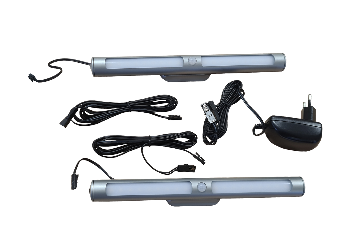 Mahoton LED-bedverlichting met twee lichtstrips, bewegingssensor, kabels en adapter