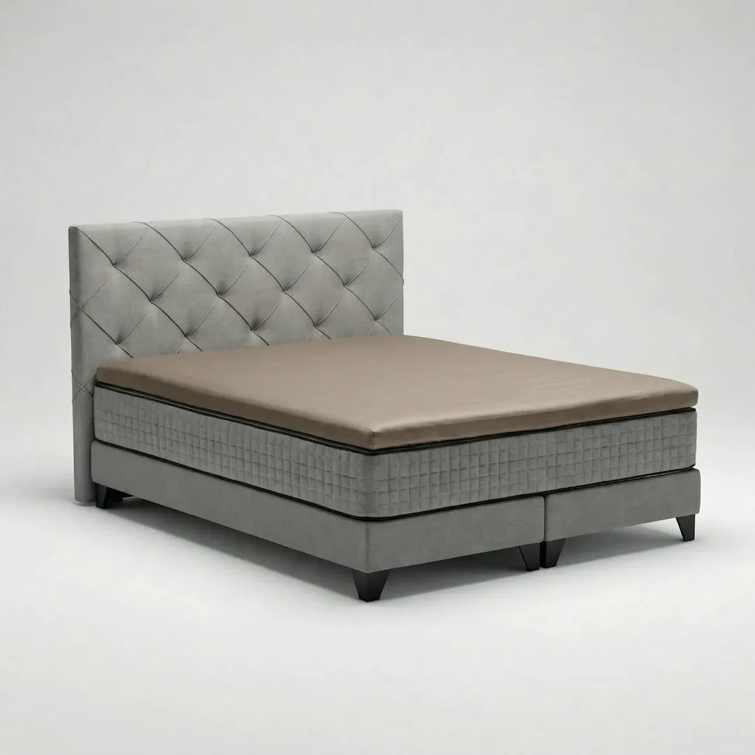 Taupe 100% Katoensatijn Topper hoeslaken