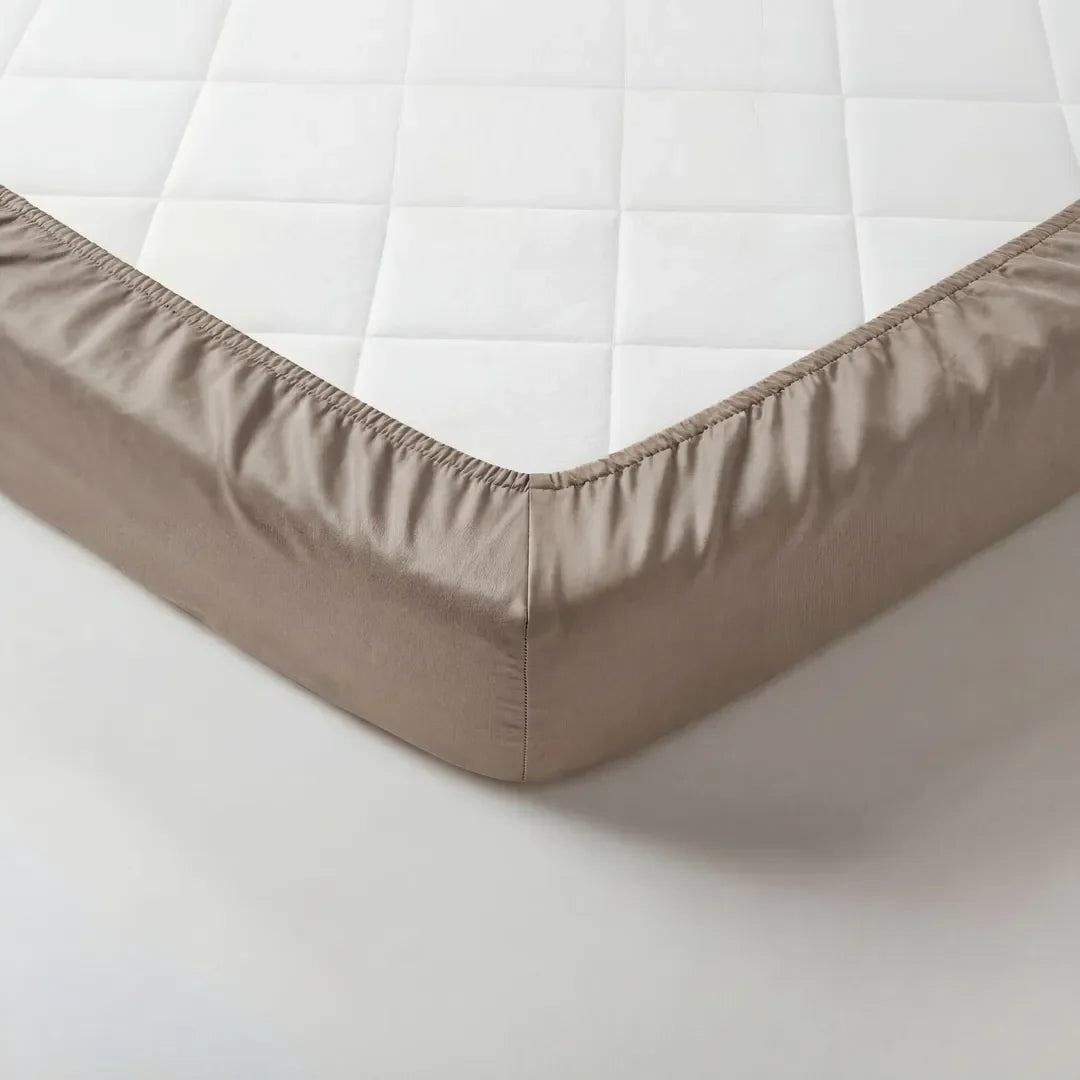 Taupe 100% Katoensatijn Topper hoeslaken