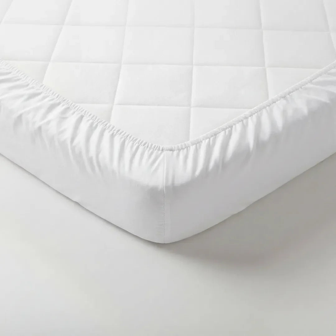 Wit 100% Katoensatijn Topper hoeslaken